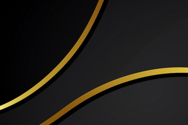 Elegante gouden lijnen op een slanke zwarte achtergrond voor luxe ontwerpen
