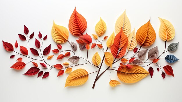 elegante herfstbladeren illustratie op witte achtergrond