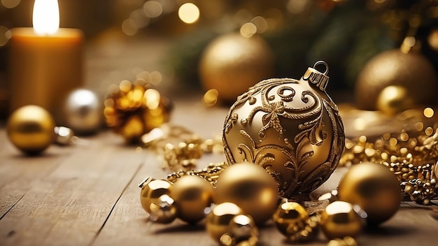 Foto elegante kerst achtergrond gouden achtergrond