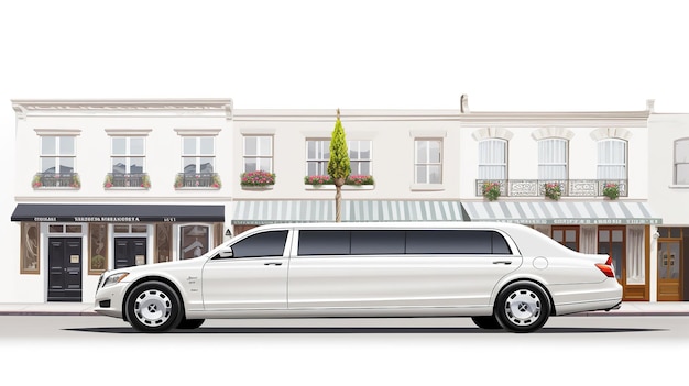 Elegante luxe limousine die door de straten van de stad rijdt.