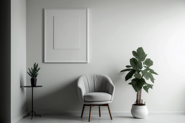 Elegante marmeren tafel en stoel in een eetkamer of woonkamer met een lijstmodel