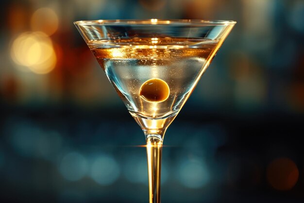 Elegante Martini met Olive Closeup