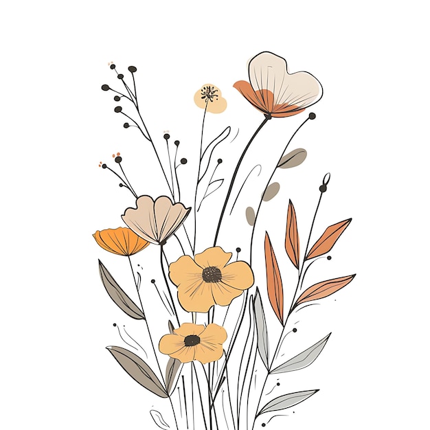 Elegante met de hand getekende bloemenillustratie
