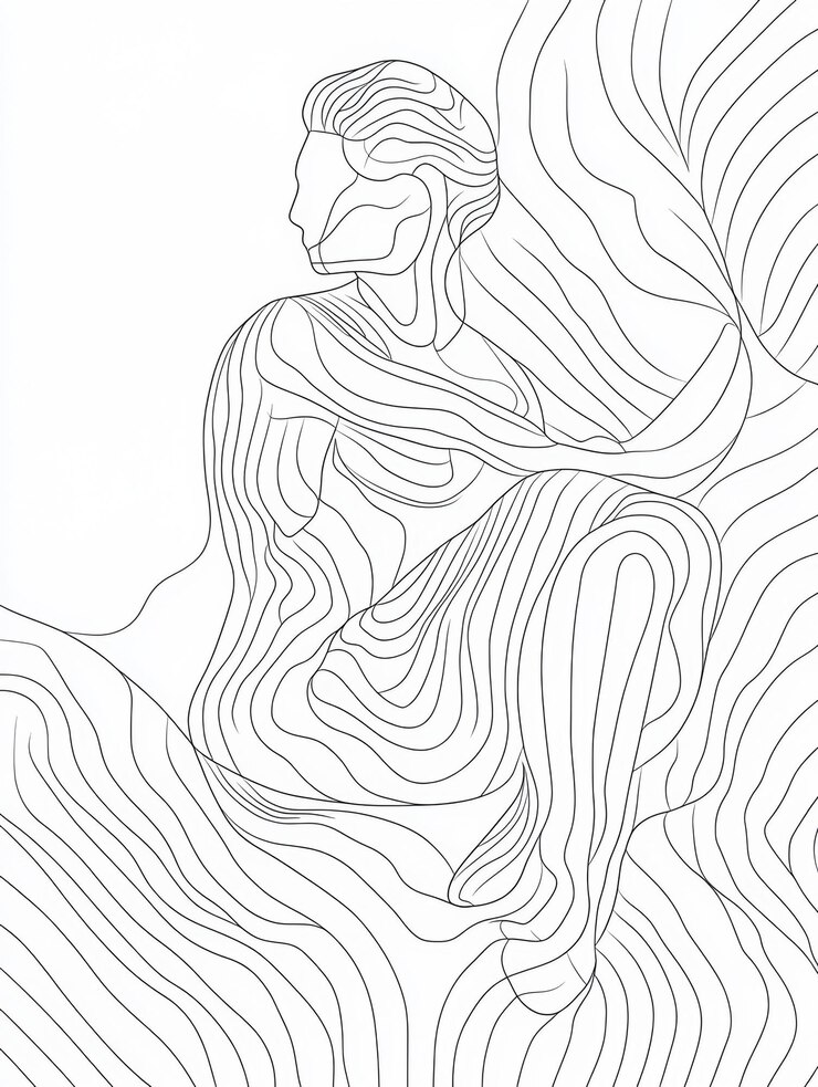 Foto elegante minimalistische lijnkunst van een abstract model