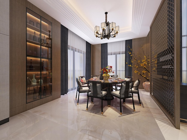 Elegante moderne Chinese eetkamer