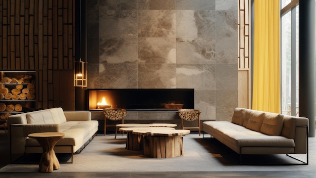 Elegante moderne lobby en meubilairinterieurontwerp
