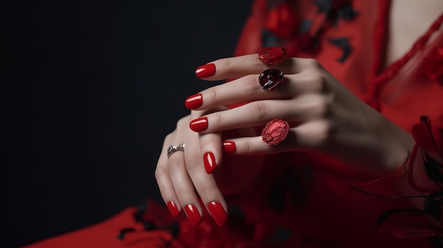 Elegante nail art Illustratie AI GenerativexA