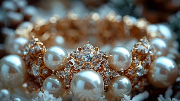 Elegante parel armband close-up