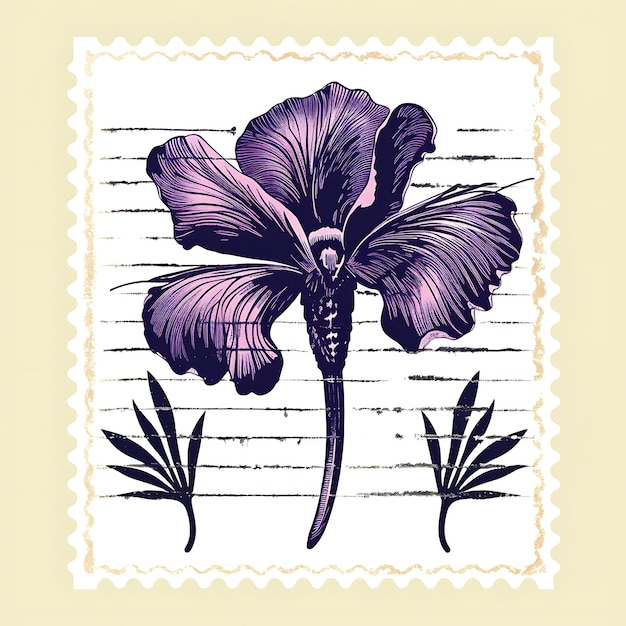 Elegante postzegelcollectie Waterverfbloemen en artistieke ontwerpen voor digitaal ambacht