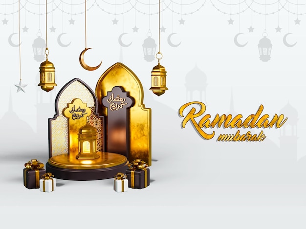 Foto elegante ramadan mubarak begroeting