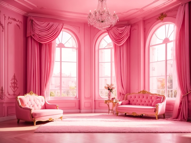 Elegante roze kamer