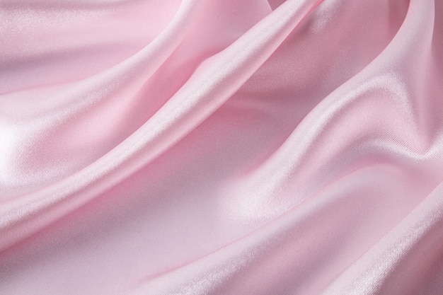 Elegante satijnen stof met een roze kleur De luxueuze textuur van de zachte plooien van de stof Het concept van een feestelijk achtergrondontwerp