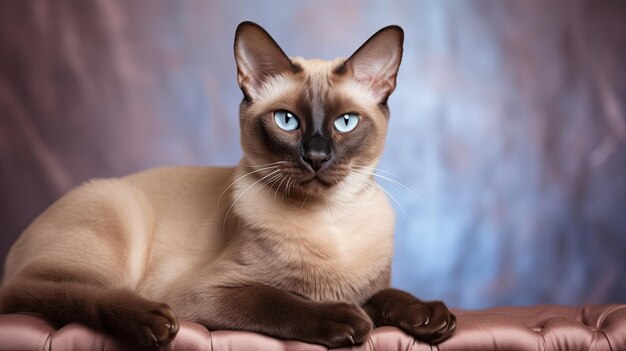 Elegante Tonkinese kat in zacht licht