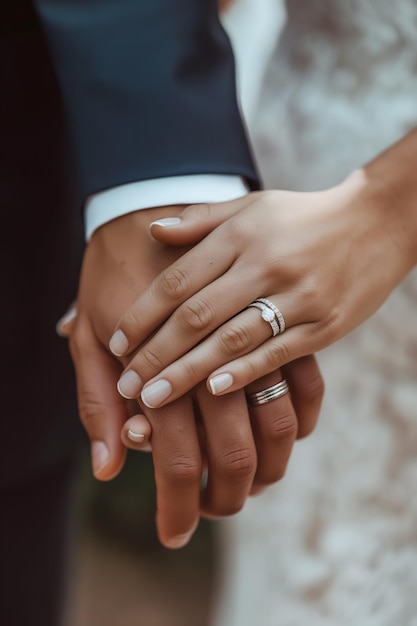 Foto elegante trouwring op de hand van de bruid