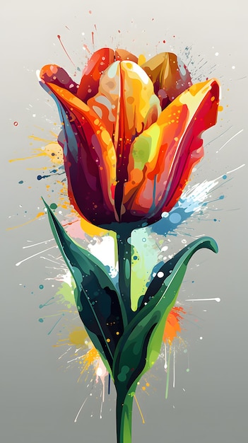 Elegante vectorgrafische illustratie van een dynamische compositie van een Tulip