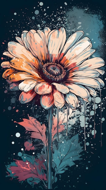 Elegante vectorgrafische illustratie van een dynamische Gerbera-compositie