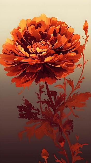 Elegante vectorgrafische illustratie van een dynamische Marigold-compositie