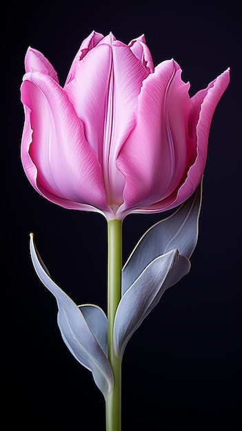 Elegante violette tulpen met achtergrondverlichting met contourverlichting