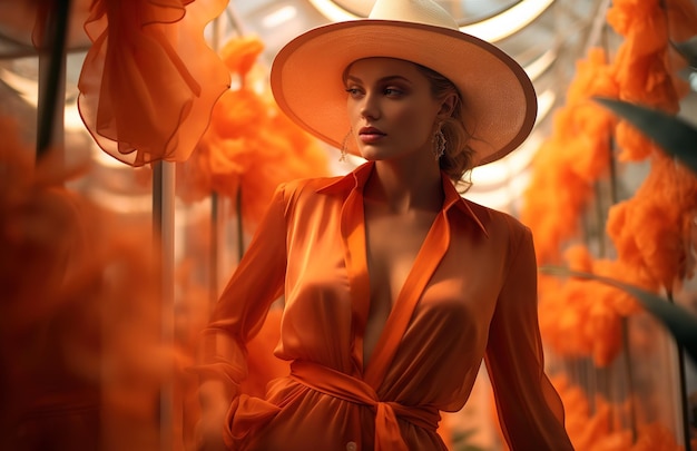 Foto elegante vrouw in een strooien hoed reizen vakantie levensstijl concept
