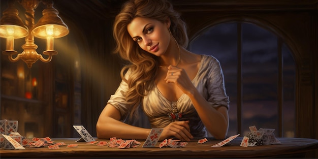 Elegante vrouw met poker flyer illustratie