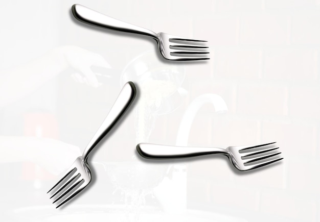 Elegante zilveren vorken die perfect zijn voor dineren en vermaken
