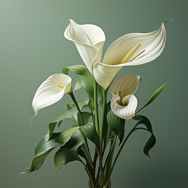 Foto elegantie in eenvoud witte calla lilies tegen