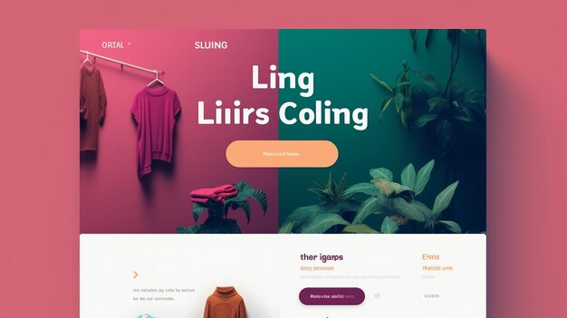 Elegantie in pixels hypnotiserende digitale UI voor een Fashion Havens Landing Page