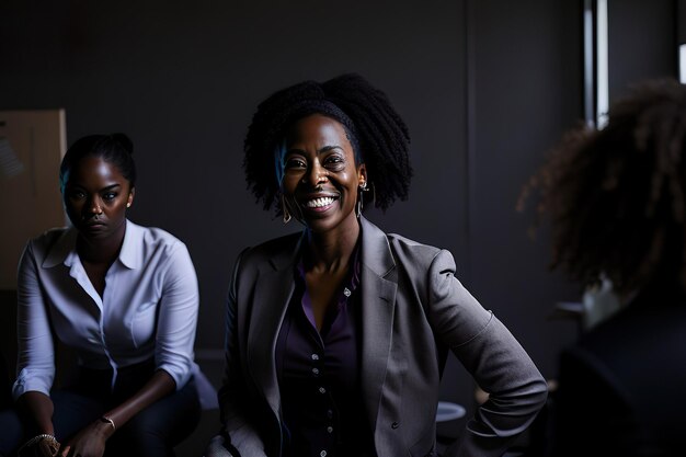 Photo elegantly dressed businesswoman posing for photo generative ai