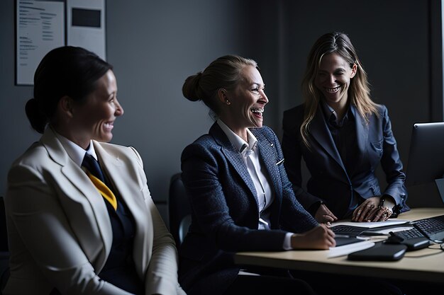 Photo elegantly dressed businesswoman posing for photo generative ai