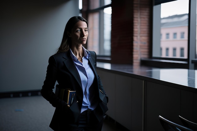 Elegantly dressed businesswoman posing for photo Generative AI