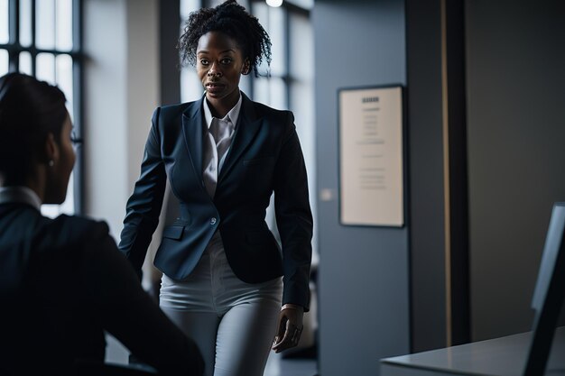 Elegantly dressed businesswoman posing for photo Generative AI