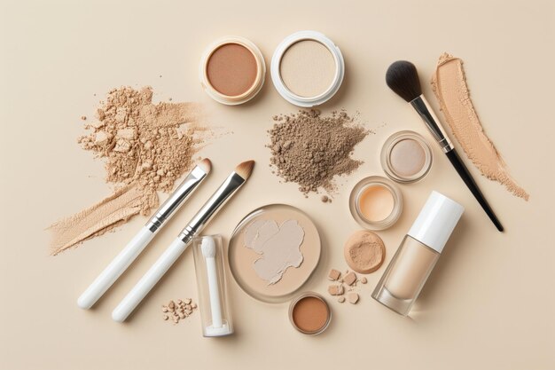 Elegantly Presented Creamy Cosmetics Against A Neutral Beige Background