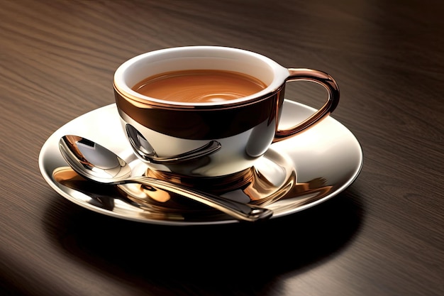 An Elegantly Served Hot Cup Of Coffee