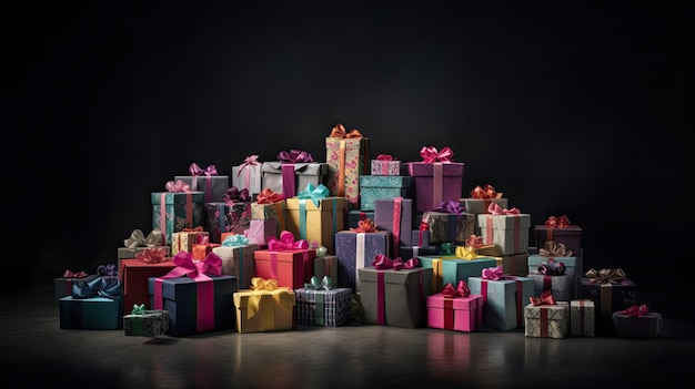 Elegantly Wrapped Gift Boxes with Blank Price Tags