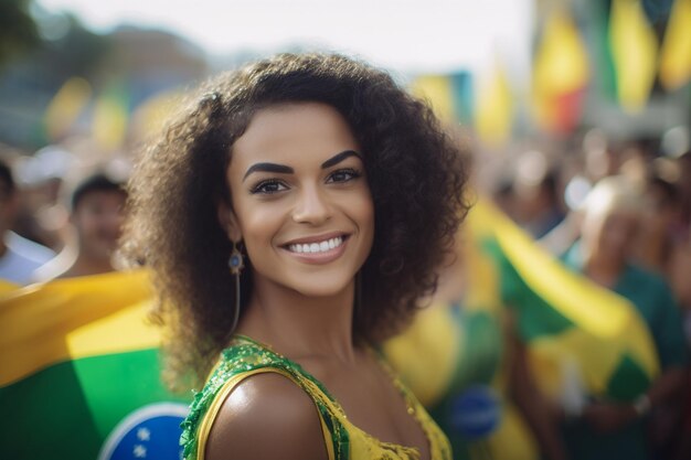 Photo eleitora brasileira em uma secao eleitoral votando