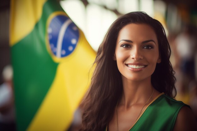 Foto eleitora brasileira em uma secao votazione elettorale