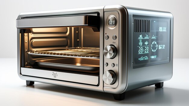 Elektrisch micro-oven keukenapparaat op witte achtergrond