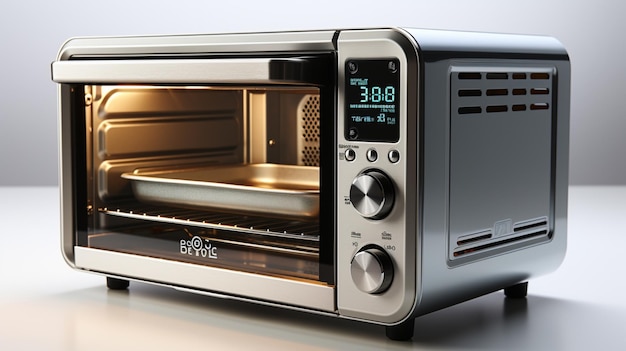 Elektrisch micro-oven keukenapparaat op witte achtergrond