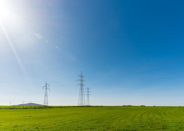 Elektrisch trellis in een land