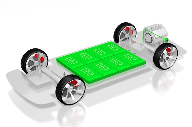 Elektrische auto concept 3D illustratie