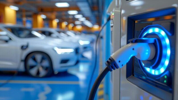 Elektrische auto's laden bij het blauwlichtstation