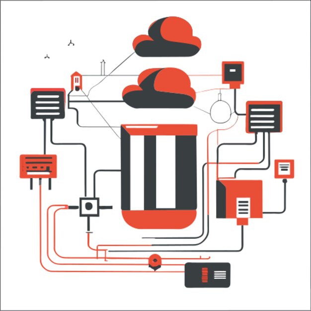 Foto elektrische circuits bedraad voor connectiviteit