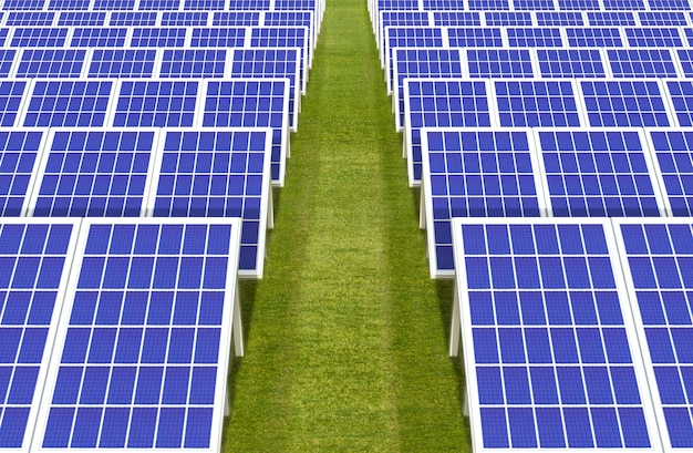 elektrische energie generator systeem, zonnecellen panelen veld boerderij