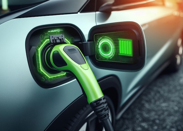 Elektrische energie plug hybride SUV auto ev snel oplaadbare batterij GUI led info grafische gebruikersinterface