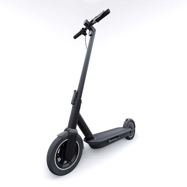 Elektrische opvouwbare scooter voor vrije tijd en stedentrips 3D illustratie