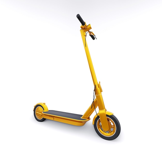 Elektrische opvouwbare scooter voor vrije tijd en stedentrips 3D illustratie