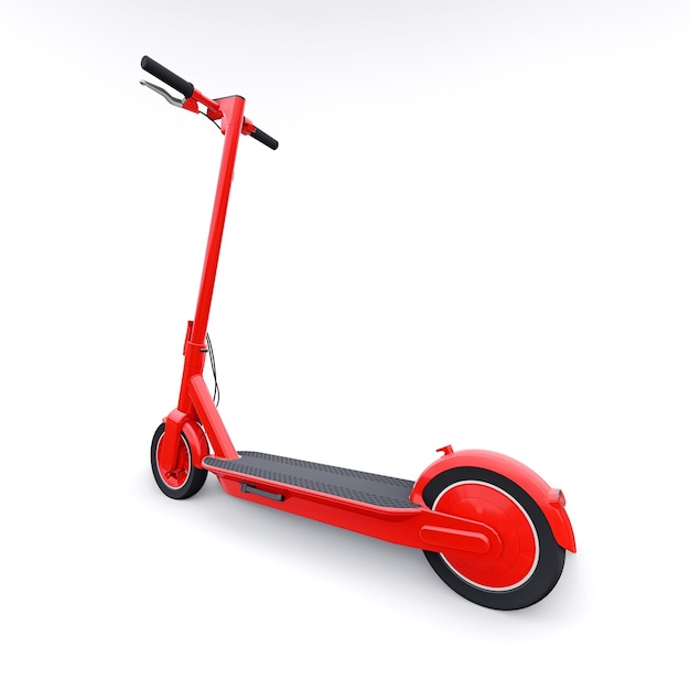 Elektrische opvouwbare scooter voor vrije tijd en stedentrips 3D illustratie