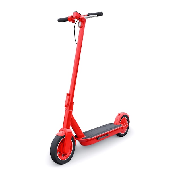 Elektrische opvouwbare scooter voor vrije tijd en stedentrips 3D illustratie.