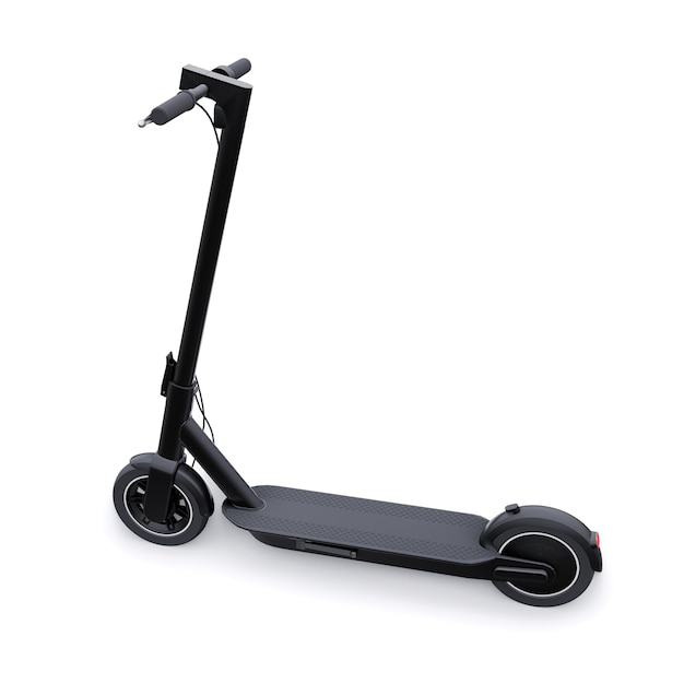 Foto elektrische opvouwbare scooter voor vrije tijd en stedentrips 3d illustratie.