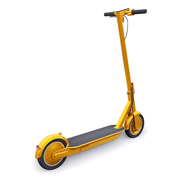 Elektrische opvouwbare scooter voor vrije tijd en stedentrips 3d illustratie.